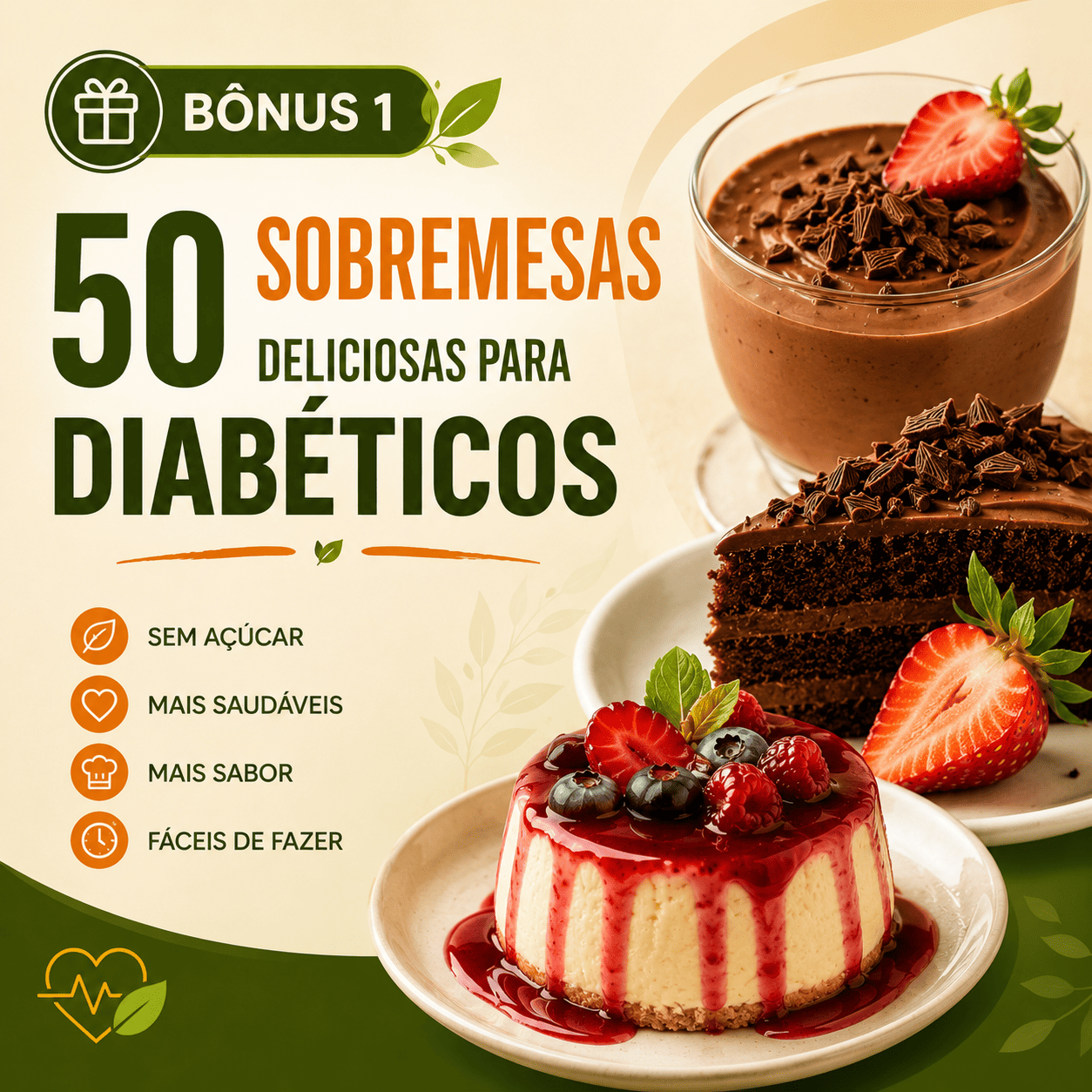 Ebook 50 Sobremesas Deliciosas para Diabéticos